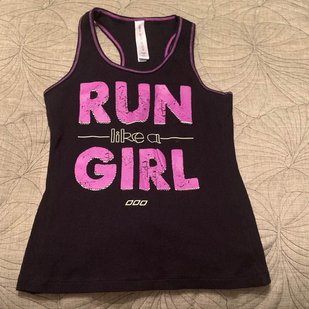 Lorna Jane Black and Purple Activewear Top